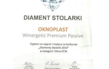 OKNOPLAST nagrodzony Diamentem Stolarki 2014